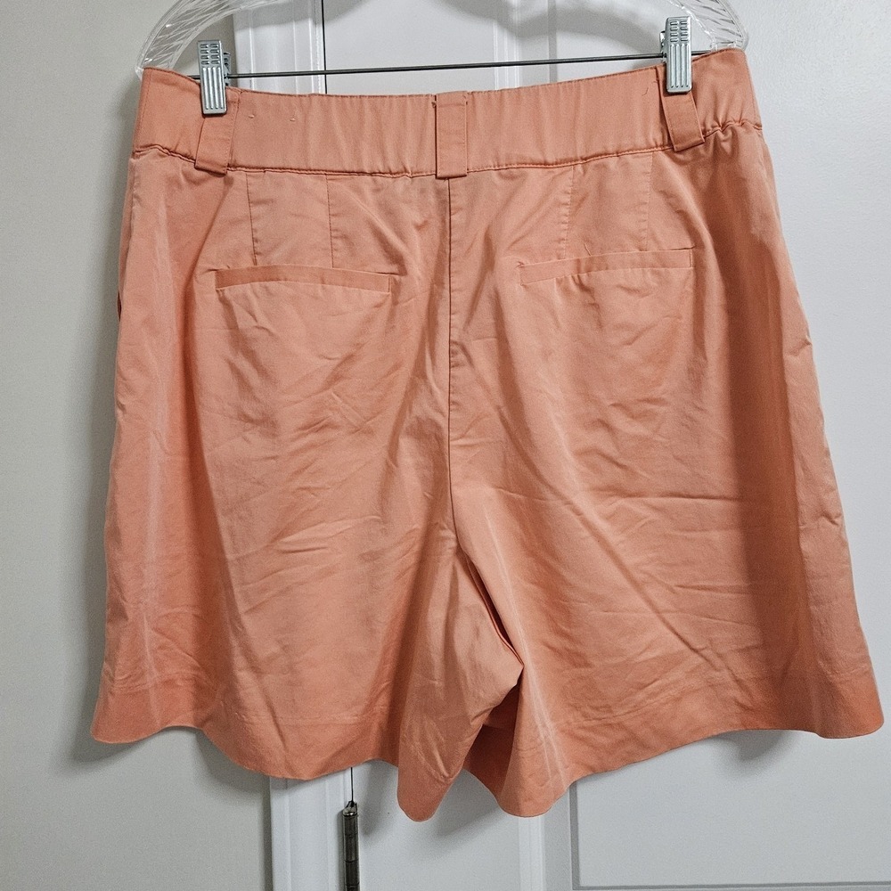 Lane Bryant Shorts Womens 14 Peach Pleated Modal Blend Casual High Rise Pockets - Picture 10 of 10